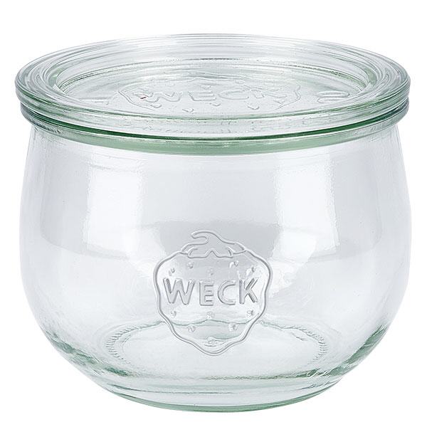 580 ml tulipankrukke med glaslåg WECK RR100 580 ml WECK tulipankrukke med glaslåg RR100 konserveringskrukke transparent med WECK-logo til konservering og opbevaring