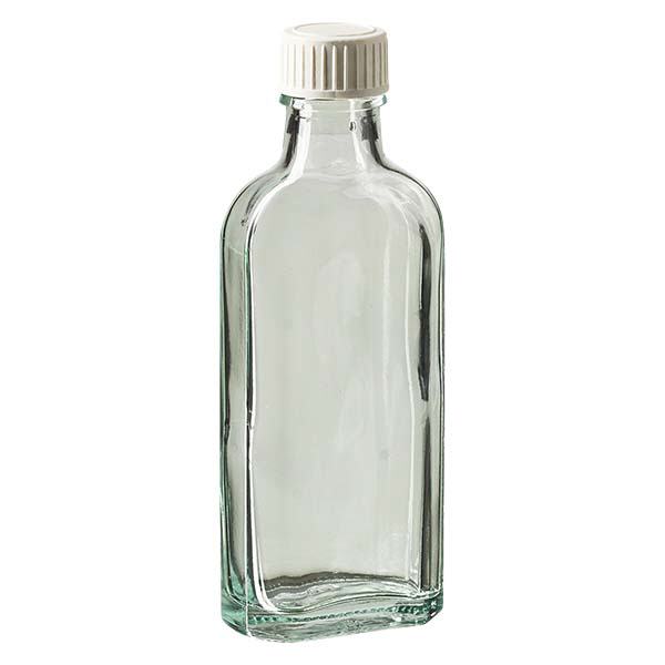 100 ml Meplat klart skruelåg med PE-skumindsats 100 ml Meplat klart skruelåg med PE-skumindsats