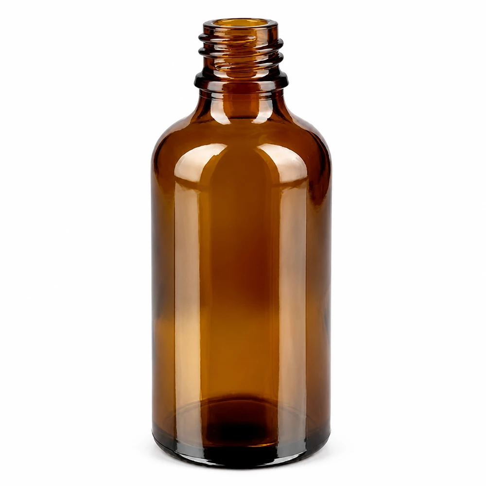 50 ml flaske 11 mm SV hvid STD BrownLine UT18/50 Brun apoteksflaske 50 ml med gevind til farmaceutiske anvendelser og laboratorieprøver