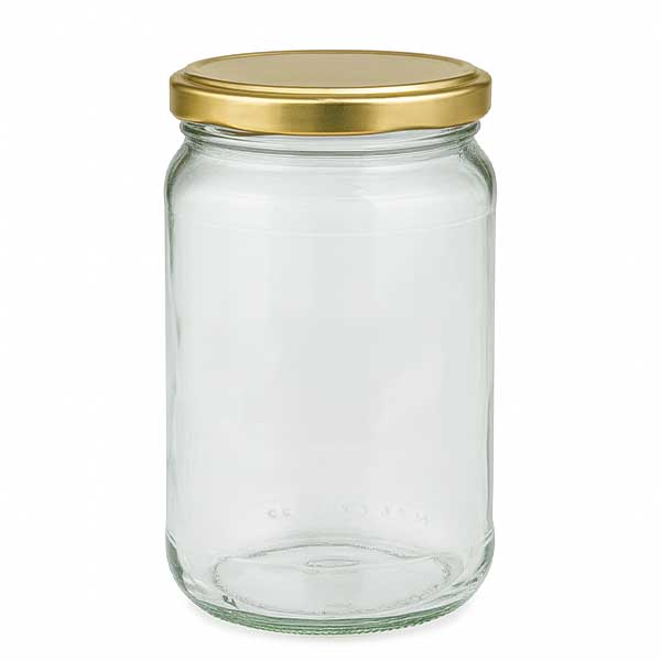 305 ml rund krukke med BasicSeal-låg i guld UNiTWIST
