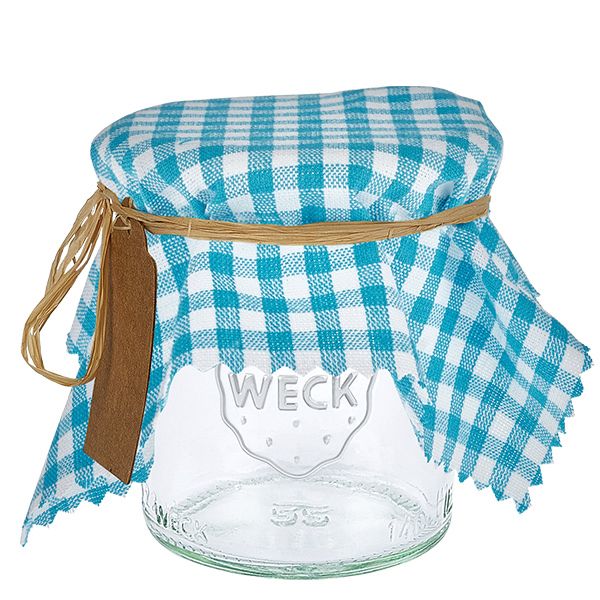 Stofdækkeserviet turkis ternet 150x150mm firkantet