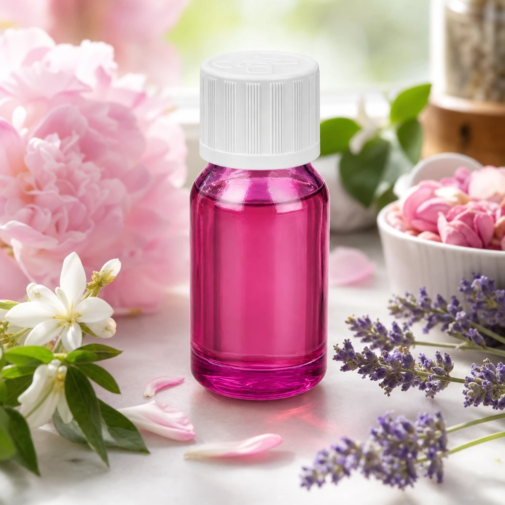 10 ml flaske 11 mm skruelåg hvid standard børnesikret PurpleLine UT18/10 Lilla 10 ml glasflaske med 11 mm åbning, ideel til gør-det-selv-kosmetik og naturprodukter