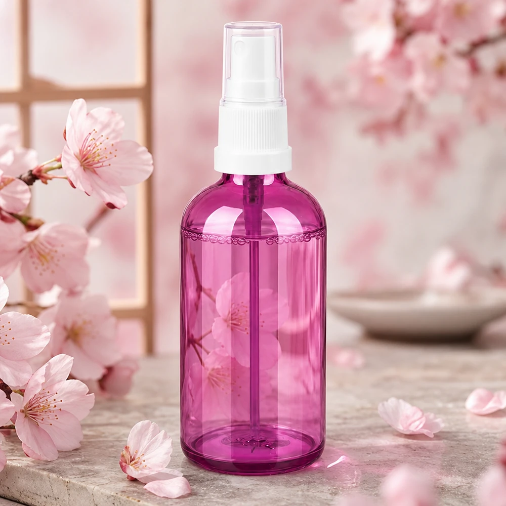 100 ml sprayflaske hvid/transparent Standard PurpleLine UT18/100 Lille 100 ml sprayflaske i gennemsigtig lilla, ideel til rejser og på farten