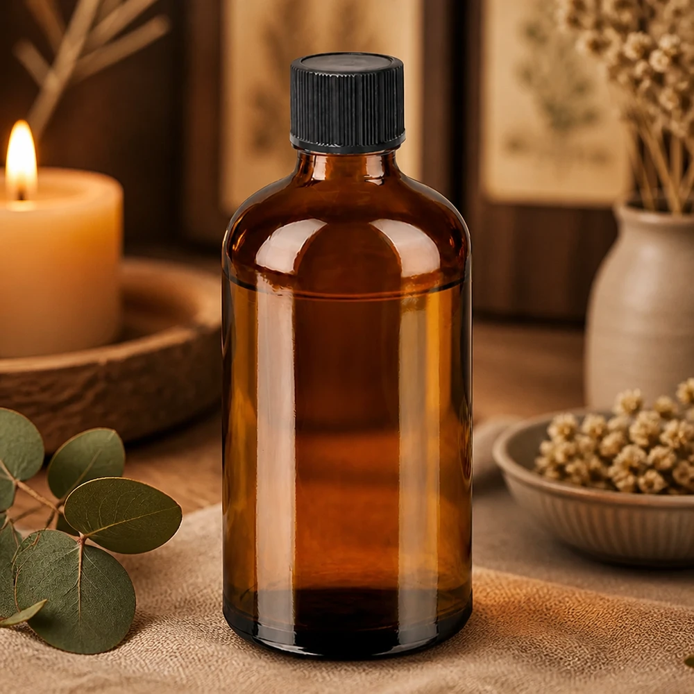 100 ml dråbeflaske 1 mm sort STD BrownLine UT18/100 100 ml dråbeflaske af høj kvalitet lavet af brunt glas med sort standardhætte til homøopati