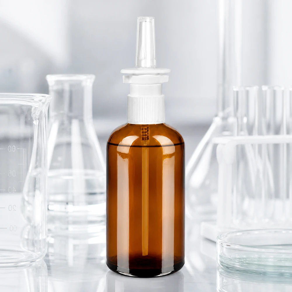100 ml næsesprayflaske m./tr. STD BrownLine UT18/100 Kompakt 100 ml næsesprayflaske i brun med ergonomisk sprayhoved til præcis dosering
