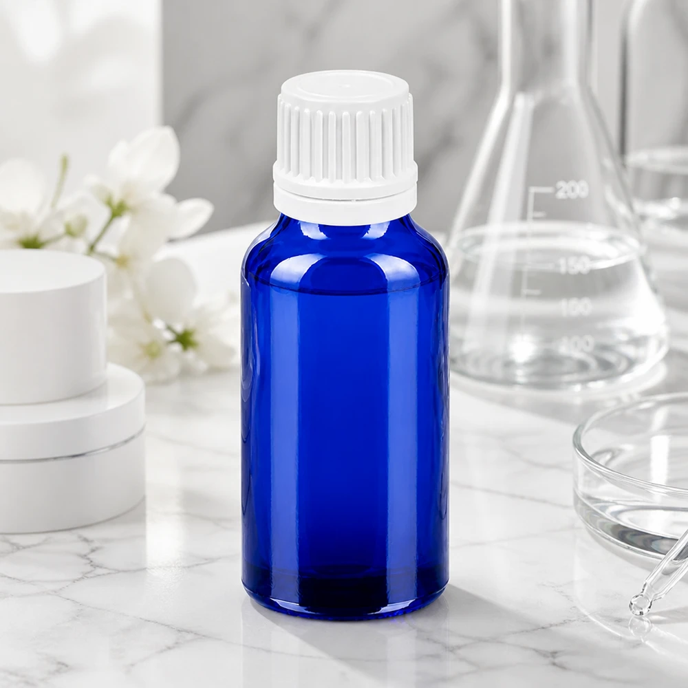 20 ml flaske 11 mm SV hvid OV BlueLine UT18/20 Kompakt 20 ml flaske i BlueLine-serien med 11 mm gevind til laboratorie- og farmaceutiske anvendelser