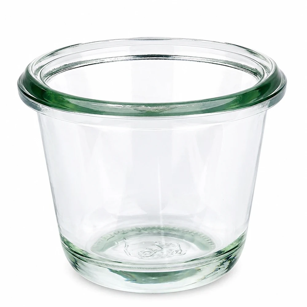 80 ml gourmetglas WECK RR60 Tomt 80 ml WECK gourmetglas RR60 af klart glas med karakteristisk perlekant til konservering og konserves.