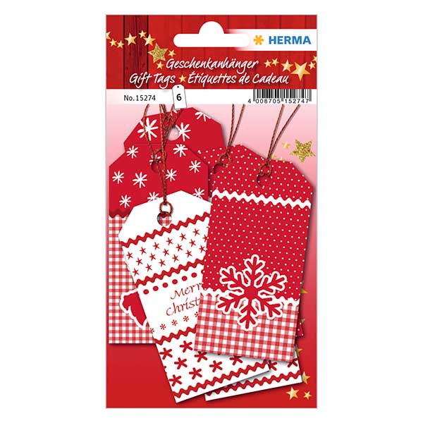 White Christmas"-tags (6 stk.) med glitter | 6 papirtags med tråd. White Christmas"-tags (6 stk.) med glitter | 6 papirtags med tråd.