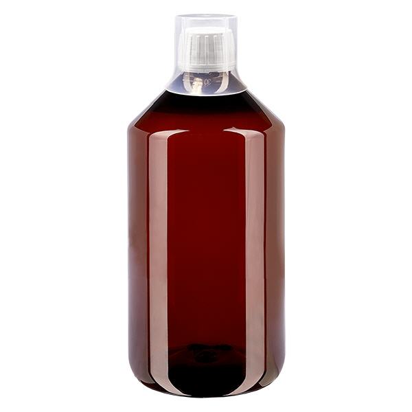 PET-flaske 750 ml med hvid hætte OV + kop PET-flaske 750 ml med hvid hætte OV + kop
