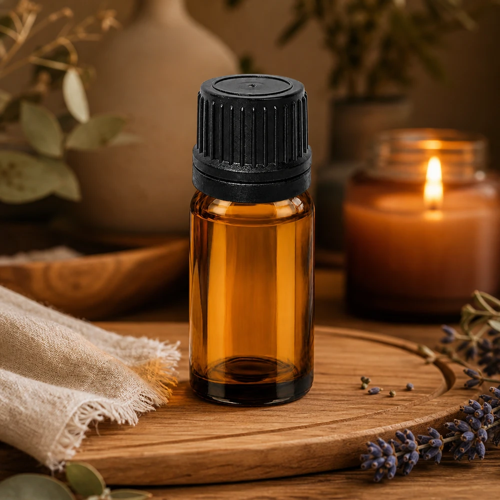 10 ml dråbeflaske 1 mm sort OV BrownLine UT18/10 Professionel 10 ml dråbeflaske med 1 mm åbning til præcis dråbedosering i aromaterapi