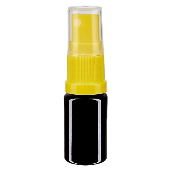Apotekerflaske viol. 5ml spraytilbehør gul Apotekerflaske viol. 5ml spraytilbehør gul