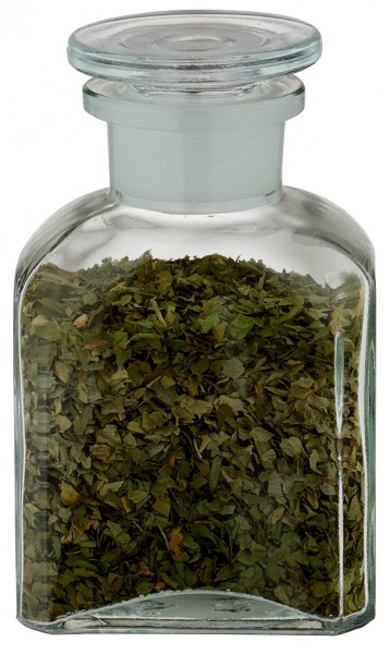 Idé til krydderiglas: Firkantet apotekerflaske 150 ml med bred hals Idé til krydderiglas: Firkantet apotekerflaske 150 ml med bred hals