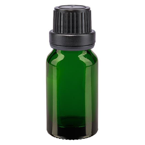 Apoteksflaske grøn 10ml dryp v. Pr. 2mm sort OV Apoteksflaske grøn 10ml dryp v. Pr. 2mm sort OV