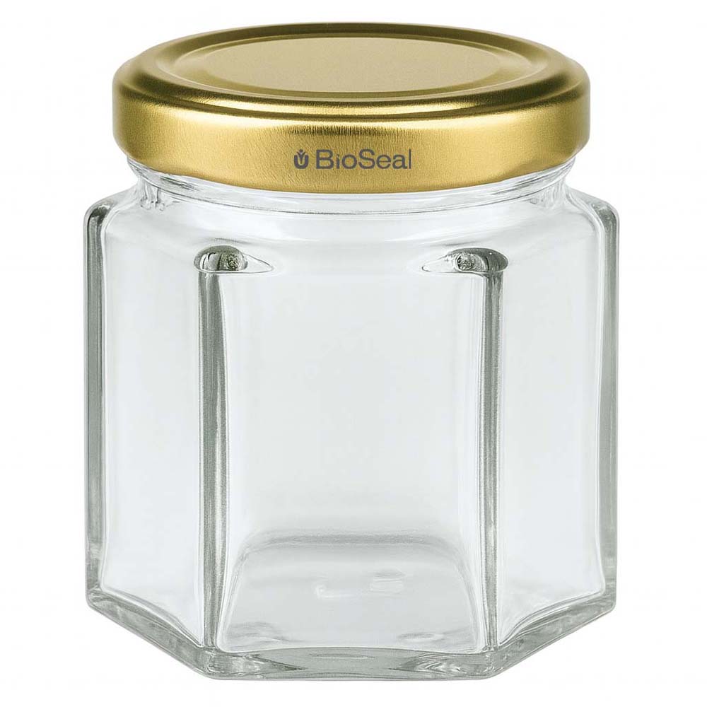 60 g honningglas med gyldent BioSeal UNiTWIST-låg