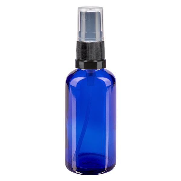 Apotekerflaske blå 50 ml spraytilbehør sort Apotekerflaske blå 50 ml spraytilbehør sort