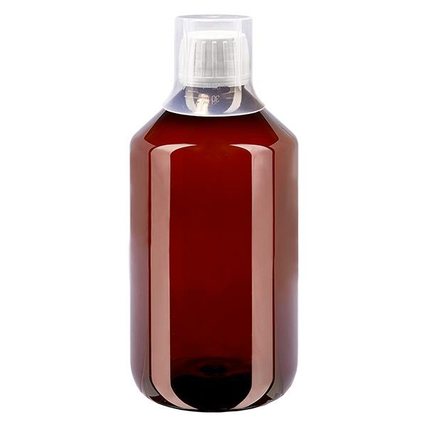 PET-flaske 500 ml med hvid hætte OV + kop PET-flaske 500 ml med hvid hætte OV + kop