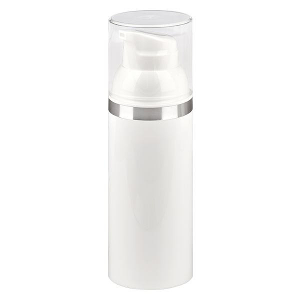 50 ml Airless Dispenser hvid med sølvprægning 50 ml Airless Dispenser hvid med sølvprægning