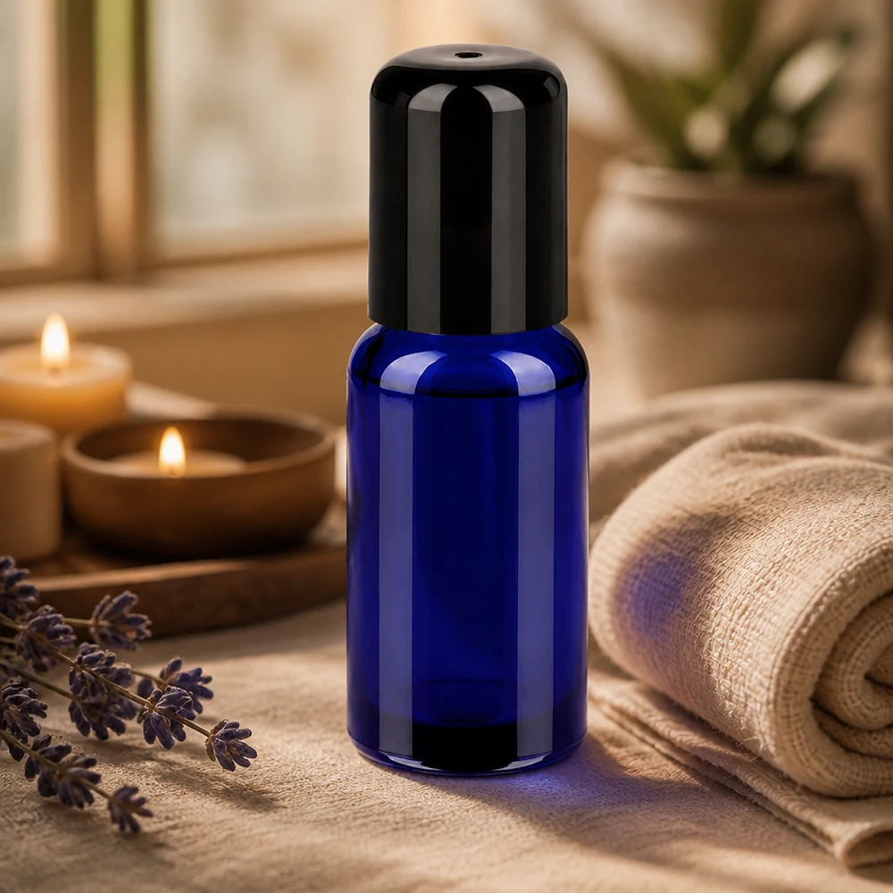 20 ml roll-on flaske sort STD BlueLine UT18/20 20 ml roll-on-flaske STD BlueLine UT18/20 af høj kvalitet lavet af robust glas i elegant koboltblå