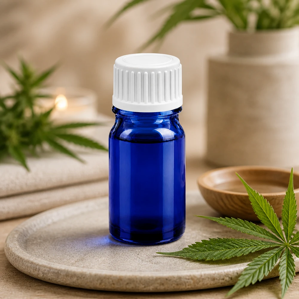 5 ml Dropperflaske 0,9 mm hvid STD BlueLine UT18/5 Præcis 0,9 mm dråbeåbning i den blå 5 ml glasflaske til nøjagtig dosering af aktive ingredienser