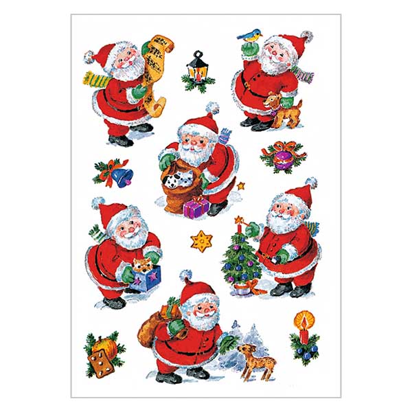 Klistermærker "Father Christmas 2" (36 klistermærker) | 3 ark = 36 papirklistermærker. Klistermærker "Father Christmas 2" (36 klistermærker) | 3 ark = 36 papirklistermærker.