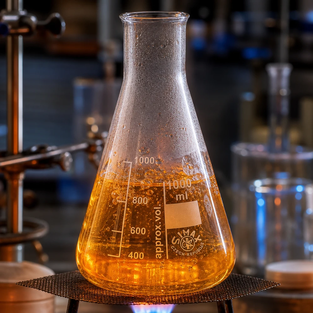 Erlenmeyer-kolbe 200 ml med bred hals, skala og bred åbning til effektiv påfyldning