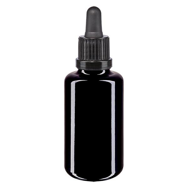 Apoteksflaske viol. 30ml pipette sort OV Apoteksflaske viol. 30ml pipette sort OV