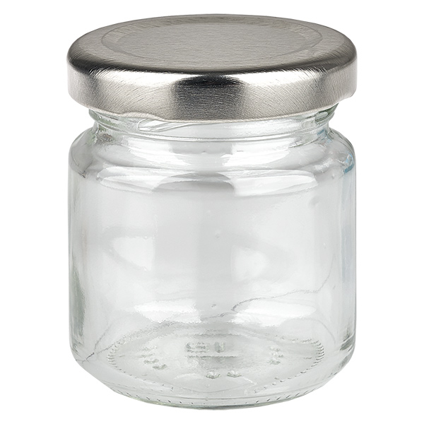 53 ml rund krukke med BasicSeal-låg sølv UNiTWIST