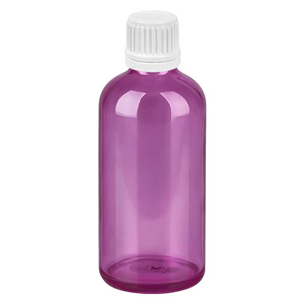 100 ml flaske 11 mm skruelåg hvid Originality skruelåg PurpleLine UT18/100
