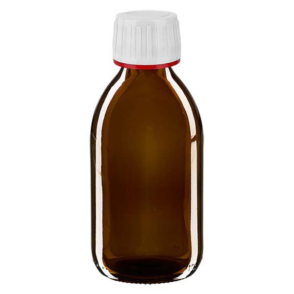 250 ml medicinflaske brun, hvid hætte med manipulationssikker ring i rød ApoGlas. Farmaceutisk kvalitet fra EU-produktion. 28 mm (PP28) gevind. (sirup, let glasflaske) 250 ml medicinflaske brun, hvid hætte med manipulationssikker ring i rød ApoGlas. Farmaceutisk kvalitet fra EU-produktion. 28 mm (PP28) gevind. (sirup, let glasflaske)