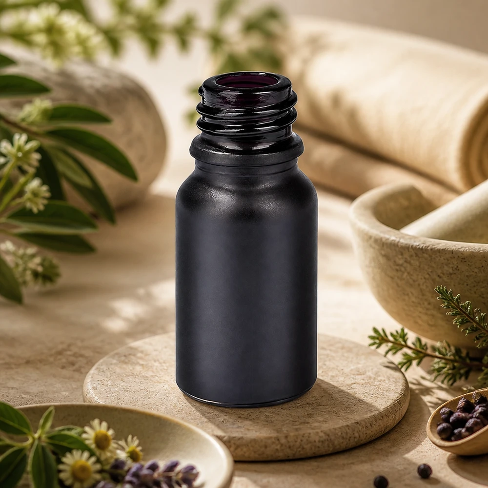 10 ml apoteksflaske BlackLine UT18/10 UNiTWIST Elegant 10 ml BlackLine UT18/10 UNiTWIST apoteksflaske med mat finish til elegant produktpræsentation