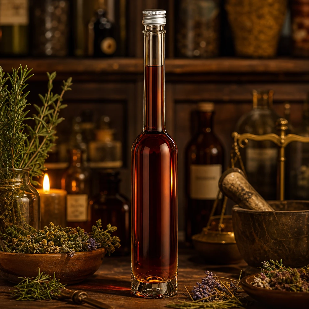 100 ml glasflaske Toni uden skruelåg UNiTWIST® Lille 100 ml glasflaske Toni med sølvskruelåg - perfekt til hjemmelavede urtetinkturer