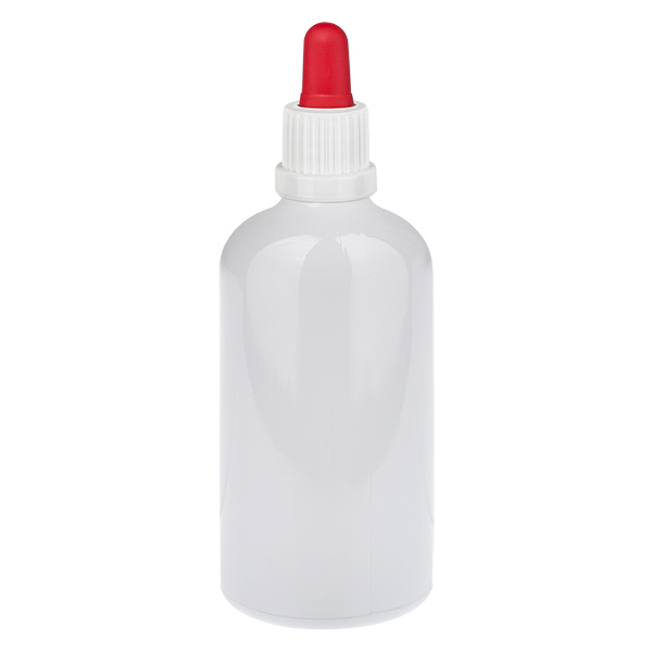 100 ml pipetteflaske hvid/rød originalitetslukning WhiteLine UT18/100 100 ml pipetteflaske hvid/rød originalitetslukning WhiteLine UT18/100