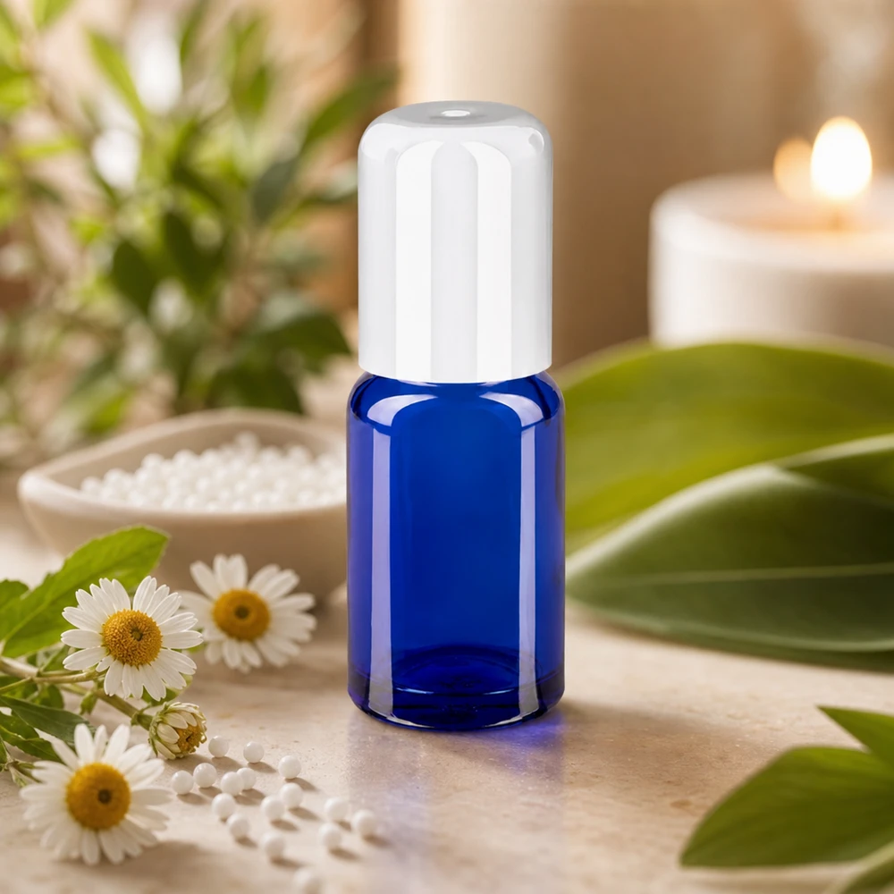 Robust glasflaske med roll-on-låg 10 ml til langtidsholdbar opbevaring af olier