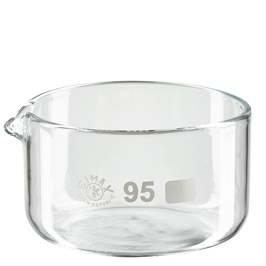 Krystalliseringsskål 300 ml med borosilikat-tud