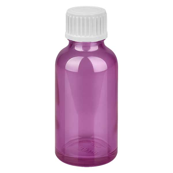 30 ml dråbeflaske 0,9 mm hvid standard PurpleLine. UT18/30