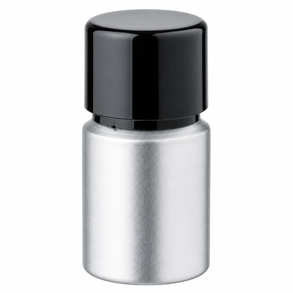 10 ml farvet aluminiumsflaske med skruelåg 10 ml aluminiumsflaske med sort skruelåg - kompakt aluminiumsflaske til kosmetik og lægemidler
