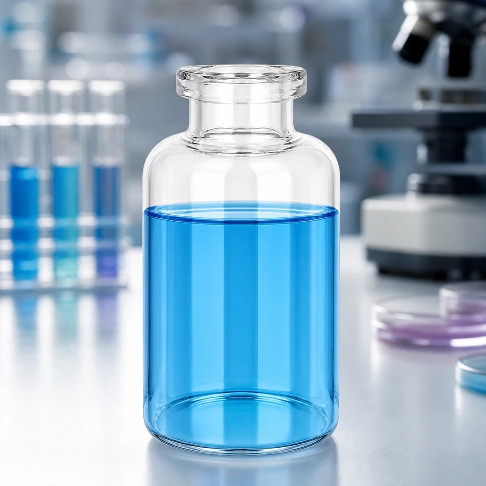 Injektionsflaske i klart glas 30 ml Hochwertige Injektionsflasche Klarglas 30ml für Injektionslösungen in klinischer Laborumgebung