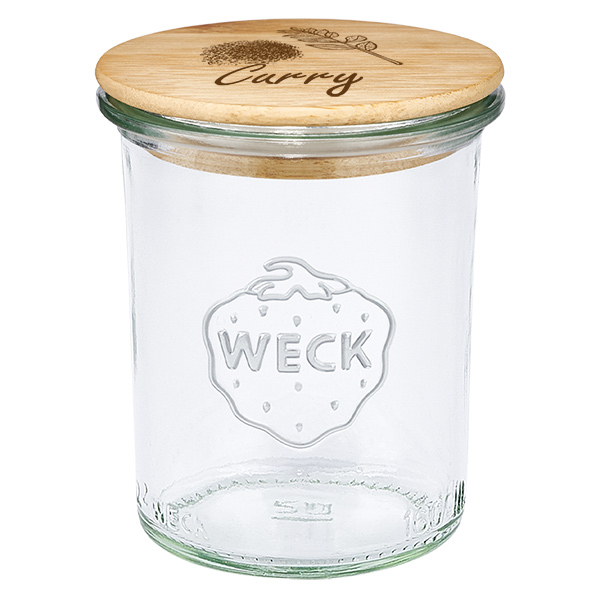 Træcover "Curry" med glas WECK 160ml Træcover "Curry" med glas WECK 160ml