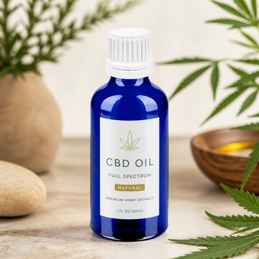 50 ml dråbeflaske hvid med 0,7 mm åbning til præcis dosering af CBD-olie og naturprodukter