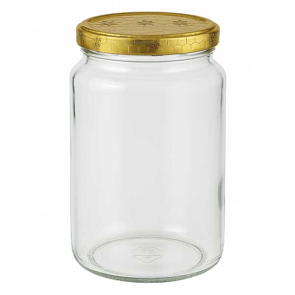 795 ml rund krukke + BasicSeal-låg honeycomb UNiTWIST