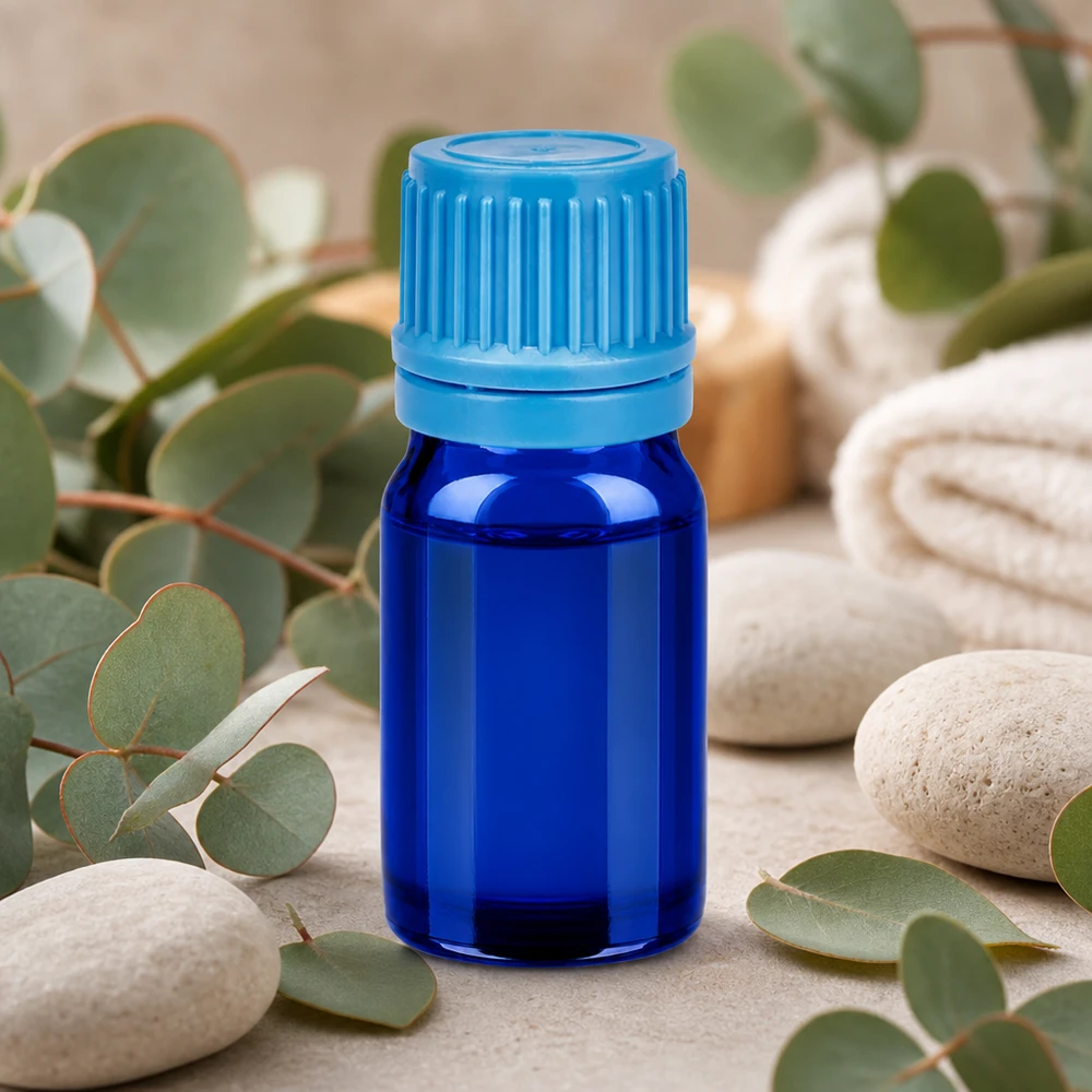 5 ml flaske 11 mm SV blå OV BlueLine UT18/5 Blå 5 ml glasflaske 11 mm SV med UT18-gevind til sikker opbevaring af aktive ingredienser