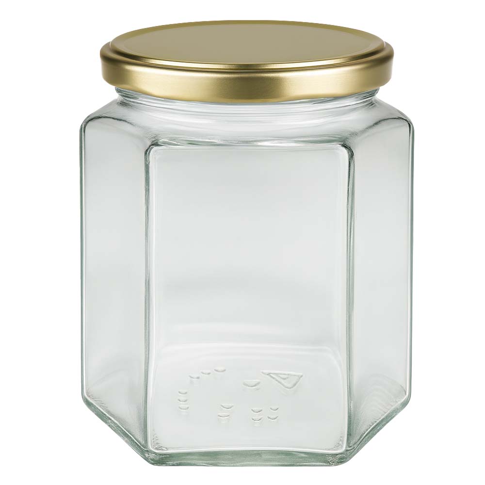500 g honningglas med gyldent låg BasicSeal UNiTWIST