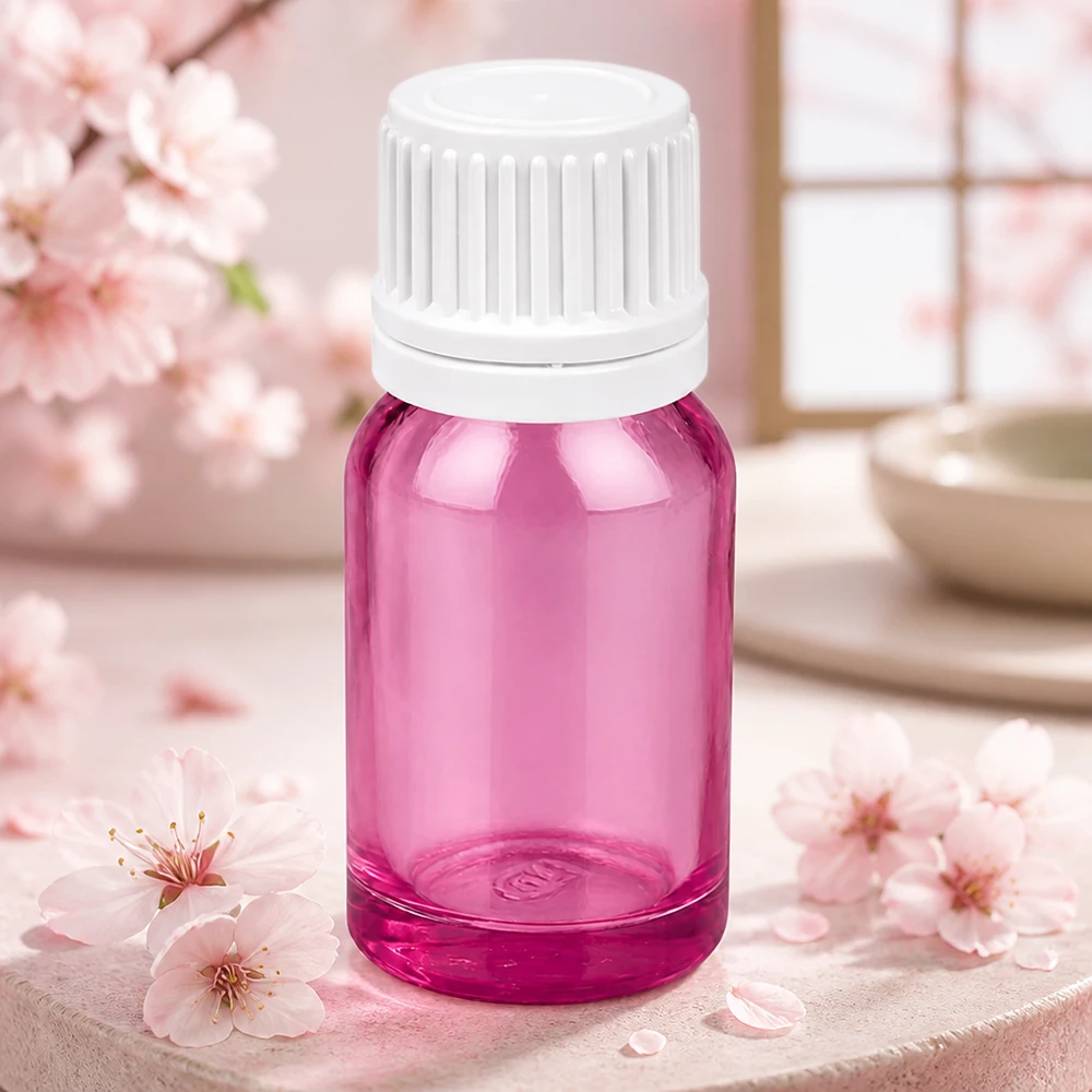 10 ml dråbeflaske 0,7 mm hvid Originality skruelåg PurpleLine UT18/10 Kompakt violet glasflaske 10 ml med præcis dråbehætte til PurpleLine aromaterapi