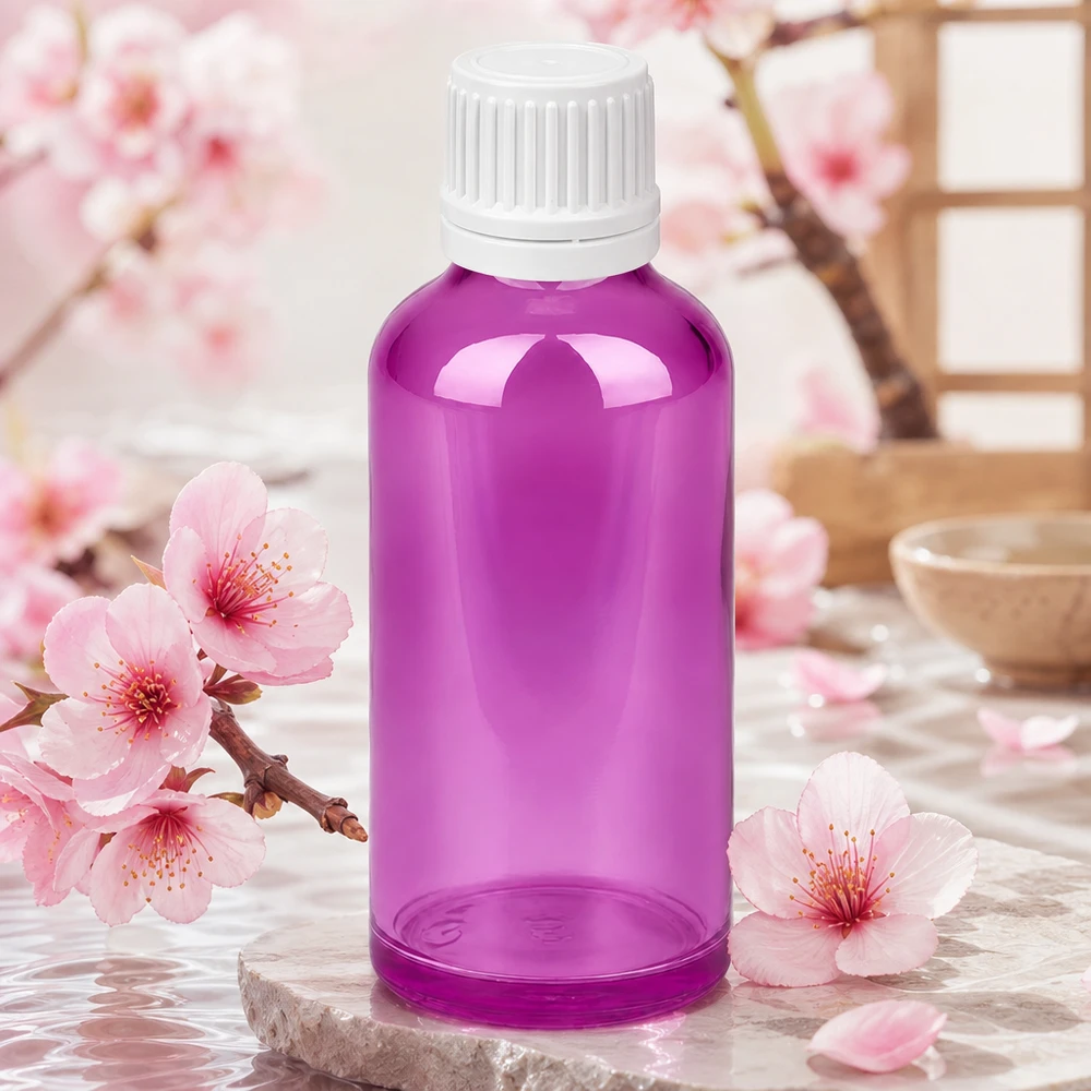 50 ml flaske 11 mm skruelåg hvid Originality skruelåg PurpleLine UT18/50 Elegant 50 ml flaske i violet glas med 11 mm åbning til præcis dosering