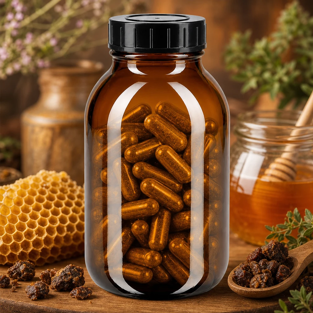 500 ml flaske med bred hals i ravfarvet glas med skruelåg 500 ml glasflaske i elegant brun med bred åbning for nem påfyldning og tømning