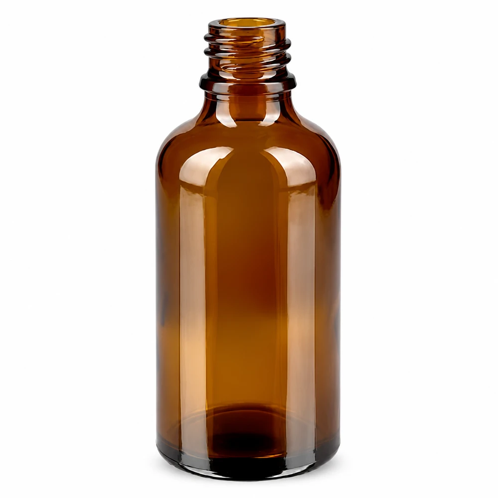 50 ml Dropperflaske 0,7 mm hvid OV BrownLine UT18/50 Brun glasflaske 50 ml med dråbehætte til æteriske olier og kosmetik BrownLine UT18