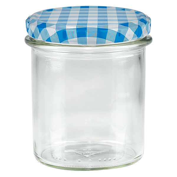 350 ml Briller + BasicSeal-låg blå/hvid UNiTWIST