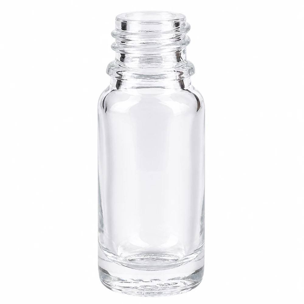 Flaske i klart glas 10 ml DIN 18 10 ml klar apoteksflaske ApoGlas lavet af glas i høj kvalitet til medicin og dråber