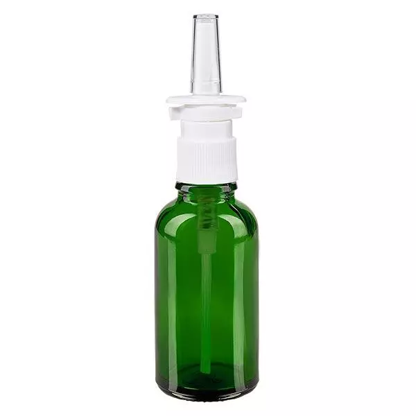 Apoteksflaske grøn 30 ml næseforstøver hvid St Apoteksflaske grøn 30 ml næseforstøver hvid St