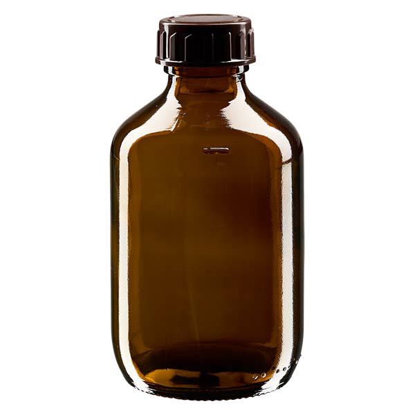 200 ml medicinflaske brun, med låg af brun ApoGlas. Farmaceutisk kvalitet fra EU-produktion. 28 mm (PP28) gevind. (sirup, let glasflaske) 200 ml medicinflaske brun, med låg af brun ApoGlas. Farmaceutisk kvalitet fra EU-produktion. 28 mm (PP28) gevind. (sirup, let glasflaske)